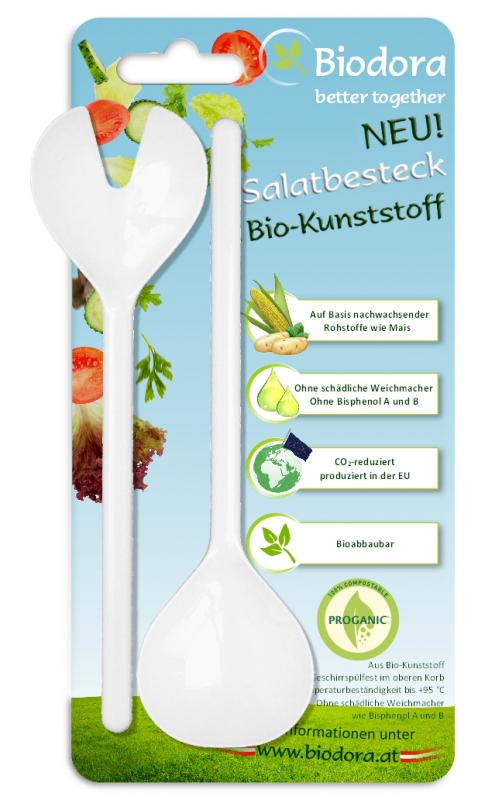 Salatbesteck aus Biokunststoff von Biodora