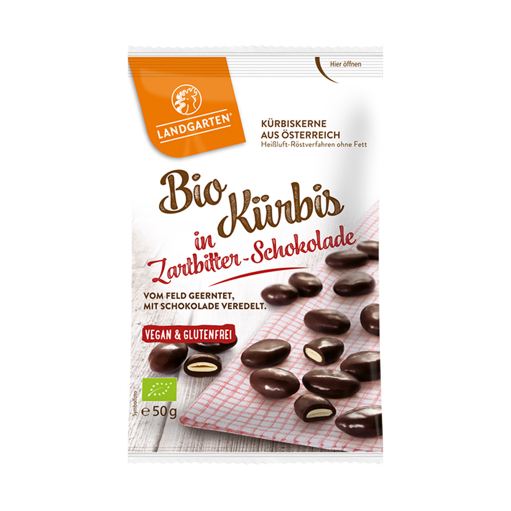 Bio Kürbis in Zartbitter-Schokolade von Landgarten
