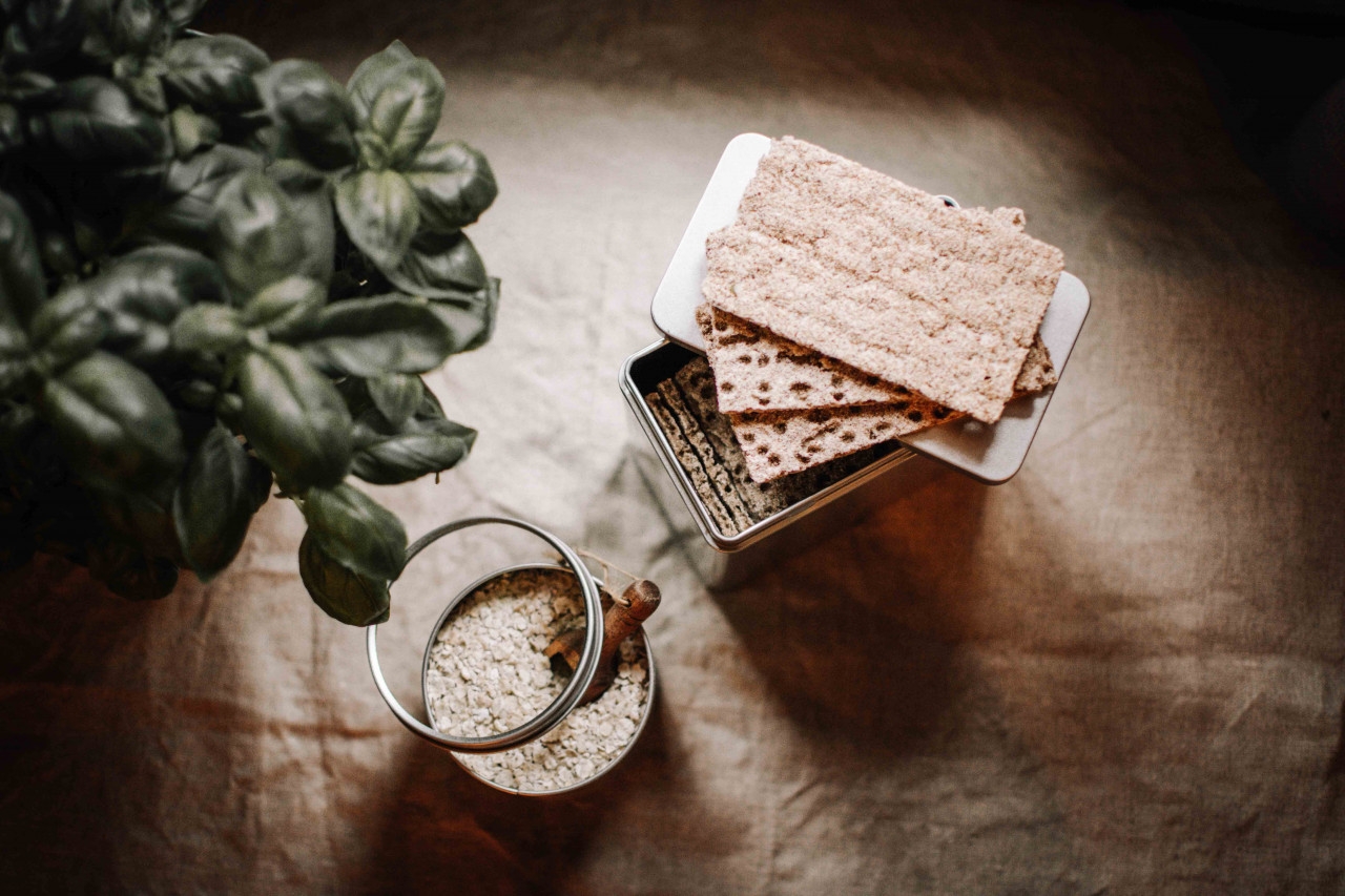 Dosen SET Breakfast – Knäckebrotdose und Vorratsdose aus Weißblech